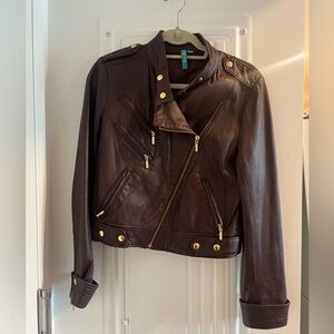 Truth and Pride maroon leather jacket in large (fits like a medium)